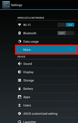 Android Settings, More